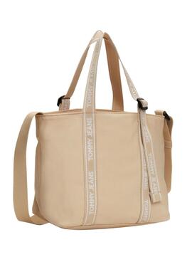 Bolso Tommy Jeans Essential Daily Mini Tote beige para mujer