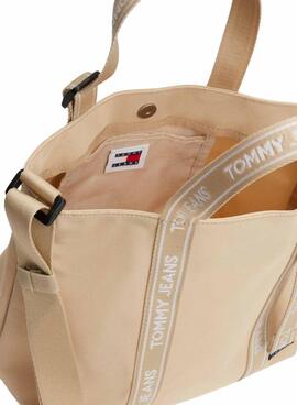 Bolso Tommy Jeans Essential Daily Mini Tote beige para mujer