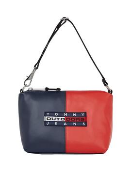 Bolso Tommy Jeans Archive Shoulder rojo y marino para mujer