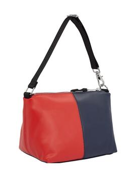 Bolso Tommy Jeans Archive Shoulder rojo y marino para mujer