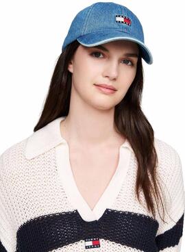 Gorra Tommy Jeans Heritage azul denim para mujer y hombre