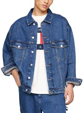 Cazadora trucker Tommy Jeans Aiden Oversize azul denim para hombre