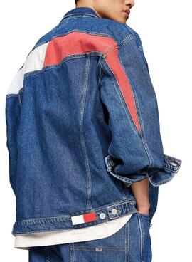 Cazadora trucker Tommy Jeans Aiden Oversize azul denim para hombre