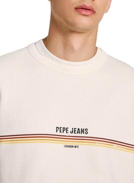 Sudadera Pepe Jeans Sander blanco roto para hombre