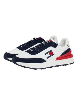 Zapatillas Tommy Jeans Technical Runner azul y blanco para hombre