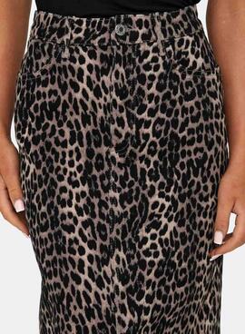 Falda Only Cilla leopardo para mujer