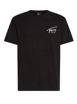 Camiseta Tommy Jeans reg signature negro para hombre