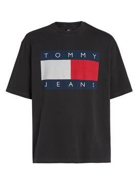 Camiseta Tommy Jeans Big Flag negro para hombre