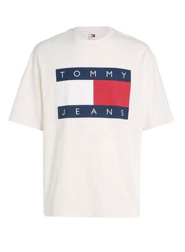 Camiseta Tommy Jeans Big Flag blanco para hombre