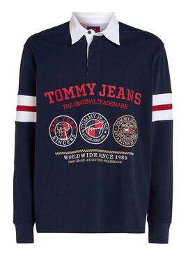 Polo Tommy Jeans Varsity azul marino para hombre