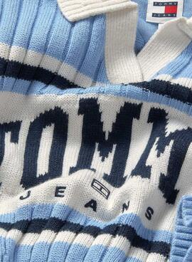 Jersey Tommy Jeans Rugby azul para mujer