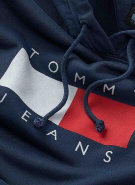 Sudadera Tommy Jeans Reg Flag marino para hombre