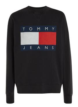 Sudadera Tommy Jeans  Big Flag negro para hombre