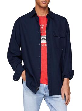 Sobrecamisa Tommy Jeans Varsity Explorer azul marino para hombre