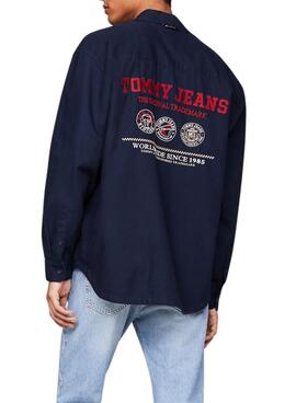 Sobrecamisa Tommy Jeans Varsity Explorer azul marino para hombre