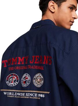 Sobrecamisa Tommy Jeans Varsity Explorer azul marino para hombre