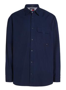 Sobrecamisa Tommy Jeans Varsity Explorer azul marino para hombre