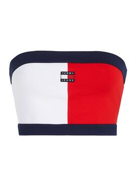 Top Tommy Jeans Tube colorblock para mujer