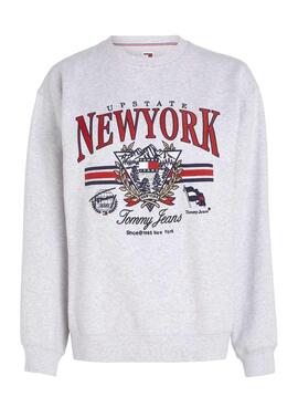 Sudadera Tommy Jeans Vintage gris para mujer