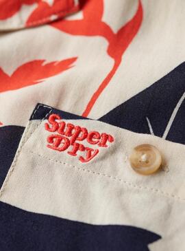 Camisa Superdry Beach Resort Beige Para Mujer