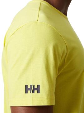 Camiseta Helly Hansen Shoreline verde lima para hombre