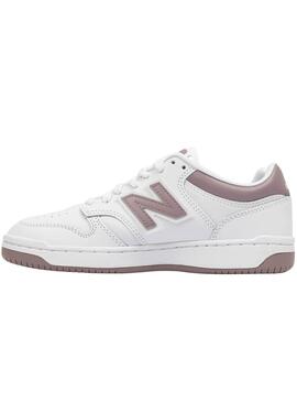 Zapatillas New Balance 480 blanco y rosa para niña