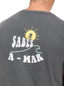 Camiseta El Pulpo Sabes A Mar carbón para hombre