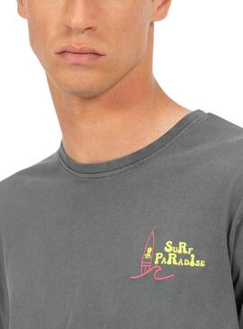 Camiseta El Pulpo Surf Paradise  gris carbón para hombre