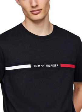 Camiseta Tommy Hilfiger Logo Insert marino para hombre