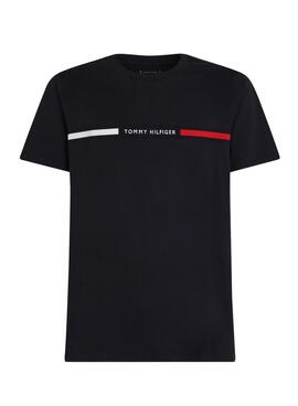 Camiseta Tommy Hilfiger Logo Insert marino para hombre