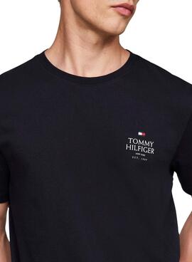 Camiseta Tommy Hilfiger Stack marino para hombre 