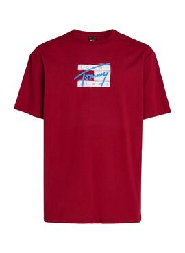 Camiseta Tommy Jeans Logo granate para hombre