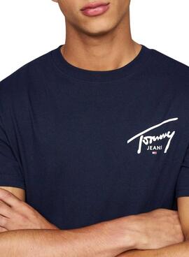 Camiseta Tommy Jeans Signature marino para hombre