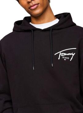 Sudadera Tommy Jeans Logo Signature Negro 