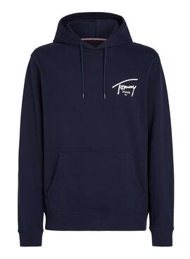 Sudadera Tommy Jeans Logo Signature marino para hombre