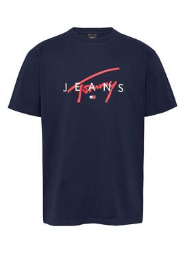 Camiseta Tommy Jeans Signature Twist marino para hombre