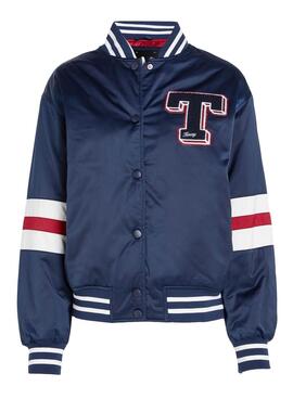 Cazadora bomber Tommy Jeans Letterman azul para mujer