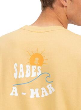 Sudadera El Pulpo Sabes a Mar amarillo para hombre