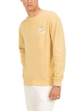 Sudadera El Pulpo Sabes a Mar amarillo para hombre