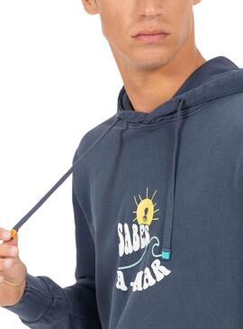 Sudadera El Pulpo Sabes A Mar azul marino para hombre