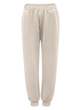 Pantalón jogger Only Lalina beige para mujer