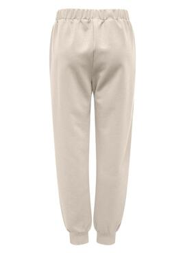 Pantalón jogger Only Lalina beige para mujer