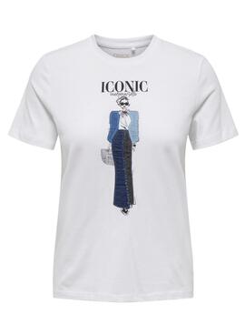 Camiseta Only Emma Iconic blanco para mujer