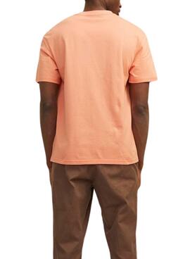 Camiseta Jack and Jones Jorsequioia naranja para hombre