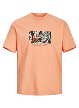 Camiseta Jack and Jones Jorsequioia naranja para hombre