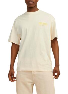 Camiseta Jack and Jones Jormercado beige para hombre