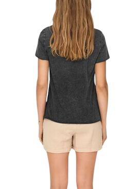 Camiseta Only Lucy dyed negro para mujer