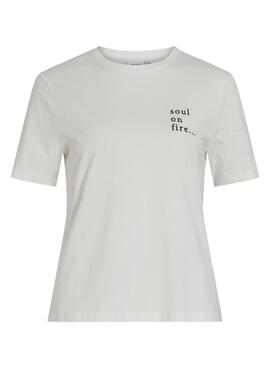 Camiseta Vila Visybil blanco para mujer