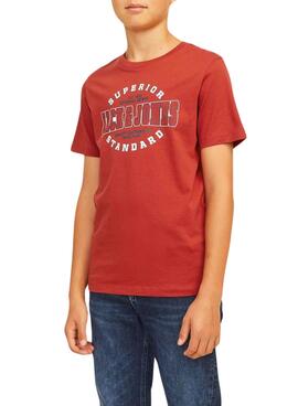 Camiseta Jack and Jones Logo rojo para niño