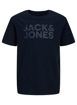 Camiseta Jack and Jones Corp azul marino para niño